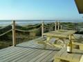 the beach front deck